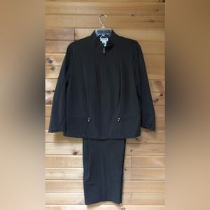Talbots Brown Pantsuit with Zip Jacket